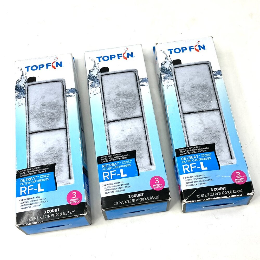 Top Fin Retreat RF-L Large Filter Refill Cartridges [3] 3-Pack 9-Filters TopFin